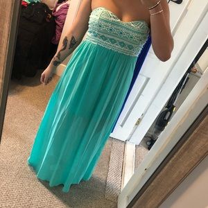 Teal maxi dress
